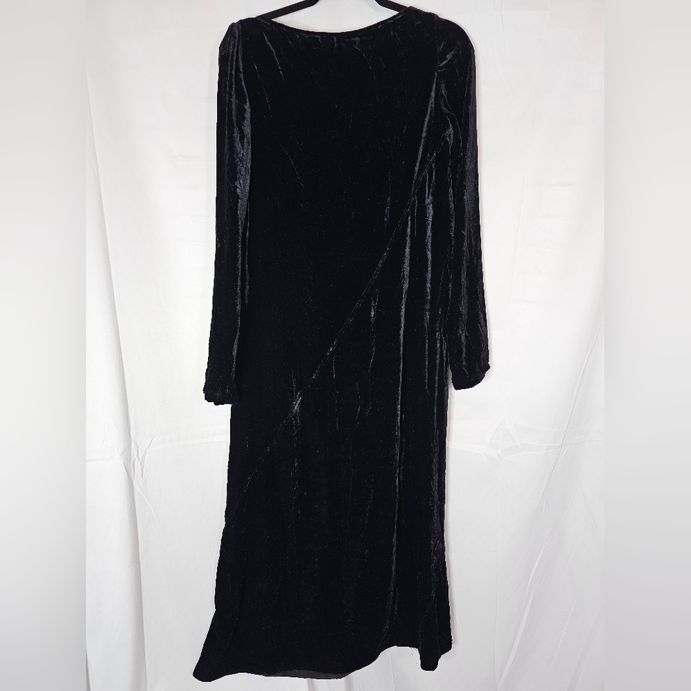 Atm black Velvet size Small long-sleeved goth maxi dress NWT - Picture 4 of 4